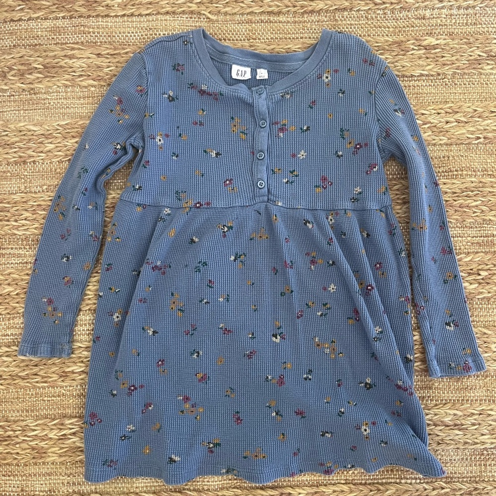 Gap Floral Thermal Henley Dress